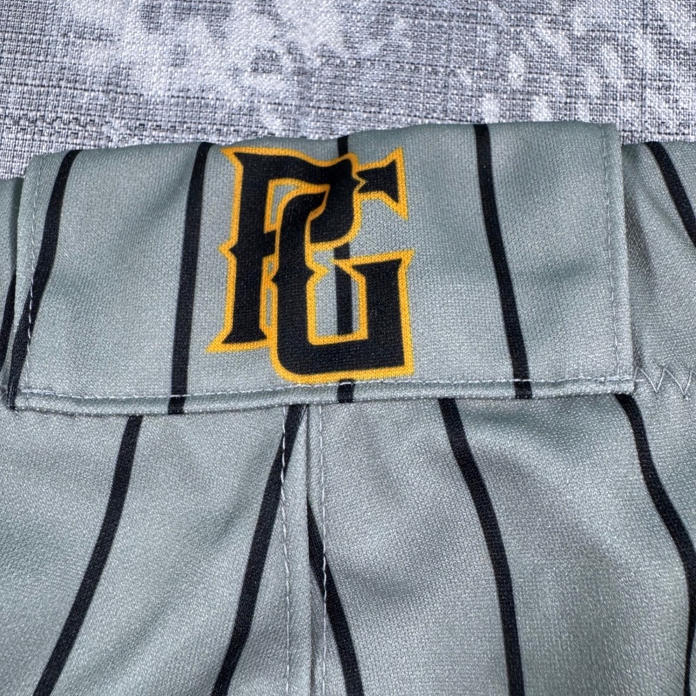 Russell Athletic Baseball Pants Mens XL Grey Orange Pinstripe Side Stripe Sport - Picture 12 of 13